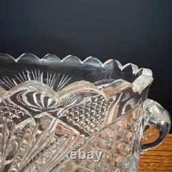 Antique American Brilliant Period Cut Glass Ice Tub Crystal Punch Bowl