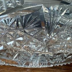 Antique American Brilliant Period Cut Glass Ice Tub Crystal Punch Bowl