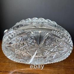 Antique American Brilliant Period Cut Glass Ice Tub Crystal Punch Bowl