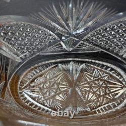 Antique American Brilliant Period Cut Glass Ice Tub Crystal Punch Bowl