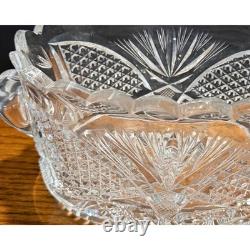 Antique American Brilliant Period Cut Glass Ice Tub Crystal Punch Bowl Antique American Brilliant Period Cut Glass Ice Tub Crystal Punch Bowl