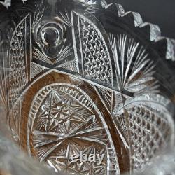 Antique American Brilliant Period Cut Glass Ice Tub Crystal Punch Bowl