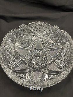 Antique American Brilliant Period Large ABP Crystal Cut Glass Bowl