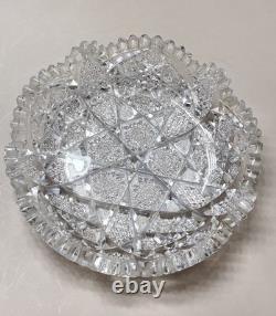 Antique American Brilliant Period Nappy Hobstar Vesica Hobnail Crosshatch ABP