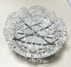 Antique American Brilliant Period Nappy Hobstar Vesica Hobnail Crosshatch ABP
