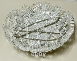 Antique American Brilliant Period Nappy Hobstar Vesica Hobnail Crosshatch ABP