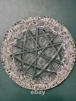 Antique American Brilliant Period Nappy Hobstar Vesica Hobnail Crosshatch ABP
