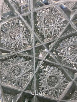 Antique American Brilliant Period Nappy Hobstar Vesica Hobnail Crosshatch ABP