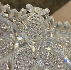 Antique American Brilliant Period Nappy Hobstar Vesica Hobnail Crosshatch ABP