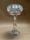 Antique American Cut Crystal Glass Boudoir Hobstar Lamp Mushroom Shade
