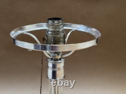 Antique American Cut Crystal Glass Boudoir Hobstar Lamp Mushroom Shade