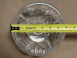 Antique American Cut Crystal Glass Boudoir Hobstar Lamp Mushroom Shade