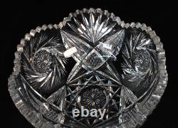 Antique American brilliant Cut Crystal Bowl Early 1900's
