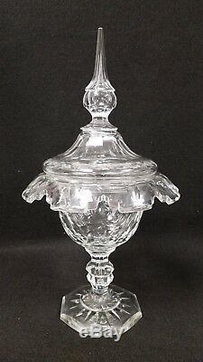 Antique Anglo-Irish Covered Cut Crystal Glass Waterford Compotes Free Shipping