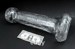 Antique BIG 16 Rock Crystal Engraved American English Brilliant Cut Glass Vase