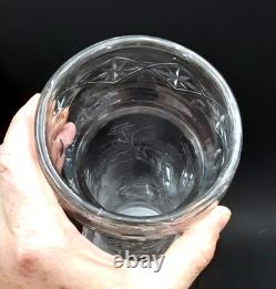 Antique BIG 16 Rock Crystal Engraved American English Brilliant Cut Glass Vase