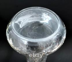 Antique BIG 16 Rock Crystal Engraved American English Brilliant Cut Glass Vase