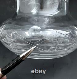 Antique BIG 16 Rock Crystal Engraved American English Brilliant Cut Glass Vase