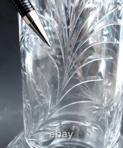 Antique BIG 16 Rock Crystal Engraved American English Brilliant Cut Glass Vase