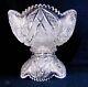 Antique BRILLIANT Cut Glass Crystal Punch Bowl Pedestal Hobstars Miters ABP 14