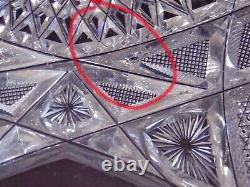 Antique BRILLIANT Cut Glass Crystal Punch Bowl Pedestal Hobstars Miters ABP 14