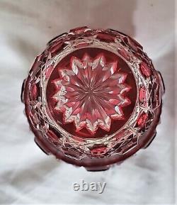 Antique Baccarat Red Cut to Clear Large Crystal Perfume Bottle withStopper