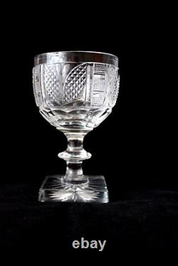 Antique Baccarat -Voneche cut crystal Empire glass goblet 1810-1830