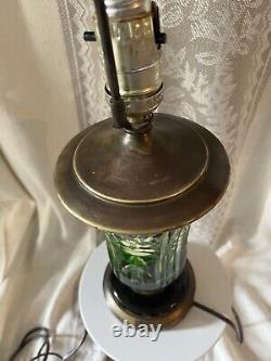 Antique Bohemian Cut Uranium Glass Lamp