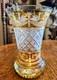 Antique Bohemian Glass Moser Crystal Amber Etched Cut-to-Clear Deco Vase Czech