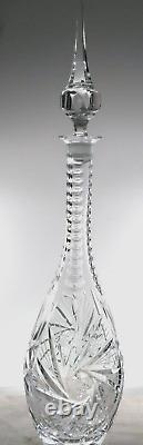 Antique Brilliant American Cut Crystal Decanter ELEANOR aka PINWHEEL 20 Tall