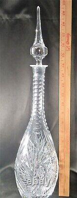 Antique Brilliant American Cut Crystal Decanter ELEANOR aka PINWHEEL 20 Tall