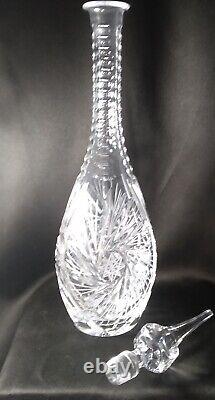 Antique Brilliant American Cut Crystal Decanter ELEANOR aka PINWHEEL 20 Tall