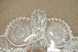Antique Brilliant Cut Crystal Glass Candy Compote Pedestal Nut Dish a Pair