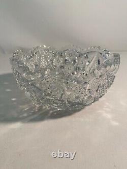 Antique Brilliant deep Cut Crystal Glass Bowl
