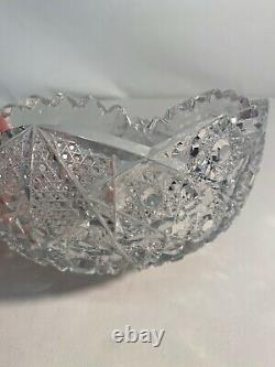 Antique Brilliant deep Cut Crystal Glass Bowl