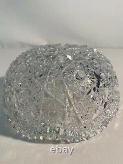 Antique Brilliant deep Cut Crystal Glass Bowl