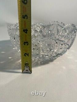 Antique Brilliant deep Cut Crystal Glass Bowl