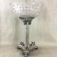 Antique Centerpiece Bowl ABP Glass Cut Crystal Silver Plate Egyptian Revival