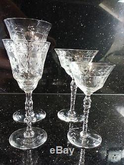 Antique Circa 1800s Hand etched cut carved lead crystal glass set-32 215yrs+ old