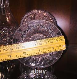 Antique Crystal Vase ABP Cut Glass Trumpet Large Heavy Footed Vtg Minte 8