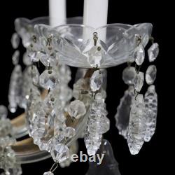 Antique Cut Crystal & Glass 8-Light Chandelier C1930