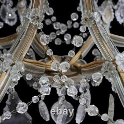 Antique Cut Crystal & Glass 8-Light Chandelier C1930