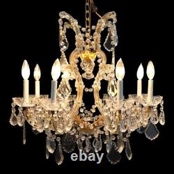 Antique Cut Crystal & Glass 8-Light Chandelier C1930