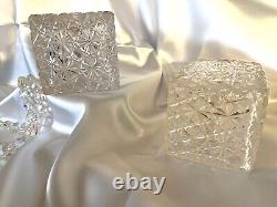 Antique Cut Crystal Glass & Hallmark Silver Lid Vanity Perfume-Cologne Bottles