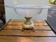 Antique Cut Crystal Glass Victorian Bowl Onyx Claw Feet Base Pairpoint