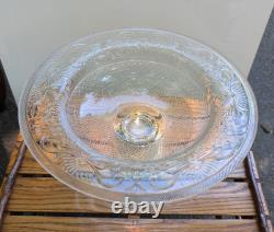 Antique Cut Crystal Glass Victorian Bowl Onyx Claw Feet Base Pairpoint