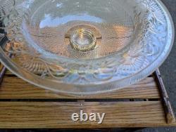 Antique Cut Crystal Glass Victorian Bowl Onyx Claw Feet Base Pairpoint