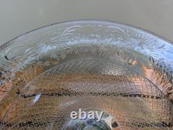 Antique Cut Crystal Glass Victorian Bowl Onyx Claw Feet Base Pairpoint