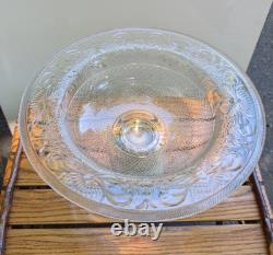 Antique Cut Crystal Glass Victorian Bowl Onyx Claw Feet Base Pairpoint