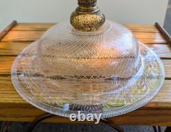 Antique Cut Crystal Glass Victorian Bowl Onyx Claw Feet Base Pairpoint